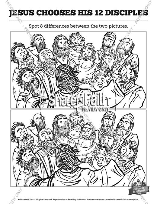 Jesus Chooses His 12 Disciples Kids Spot The Difference Thumbnail Showcase