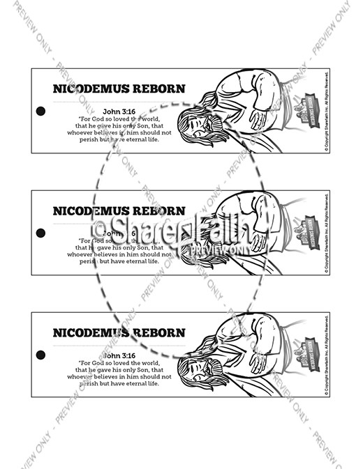 John 3 Nicodemus Bible Bookmarks Thumbnail Showcase