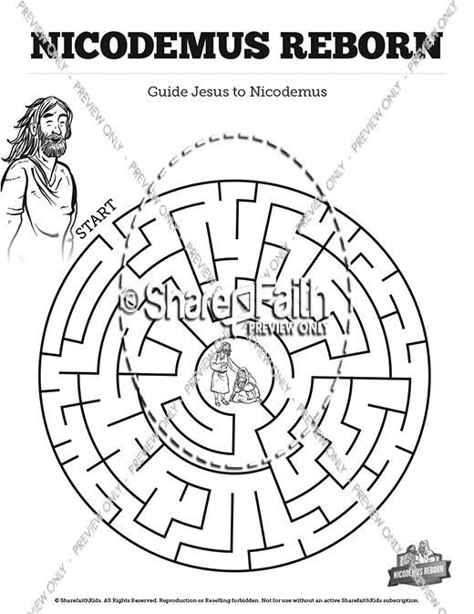 John 3 Nicodemus Bible Mazes