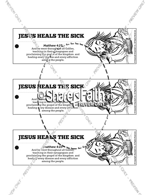 Jesus Heals The Sick Bible Bookmarks