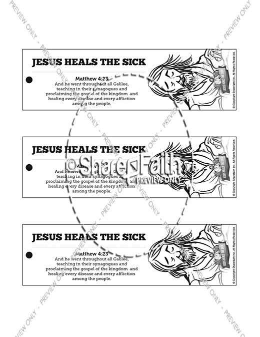 Jesus Heals The Sick Bible Bookmarks Thumbnail Showcase