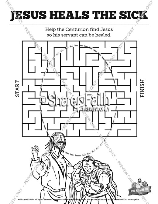 Jesus Heals The Sick Bible Mazes Thumbnail Showcase