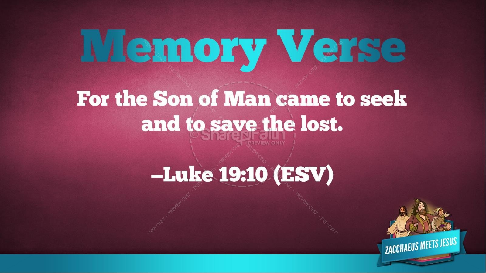 Luke 19 Story of Zacchaeus Kids Bible Lesson Thumbnail 44