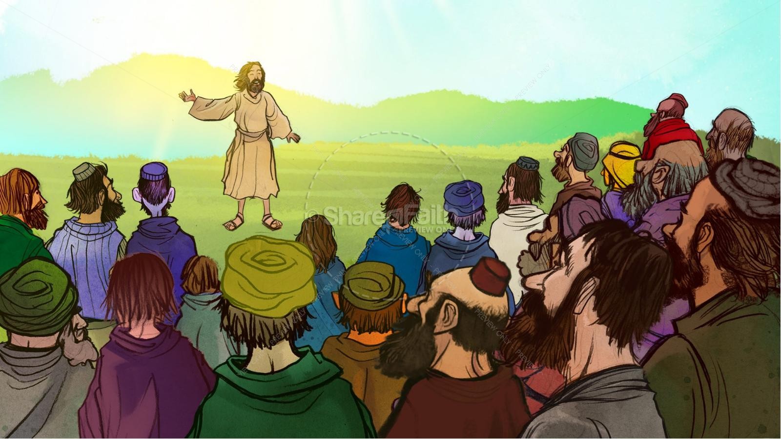 Jesus Feeds 5000 Kids Bible Story | slide 2