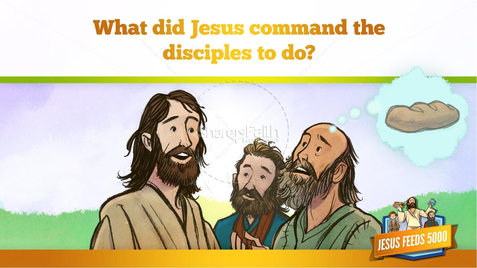 Jesus Feeds 5000 Kids Bible Story | slide 14