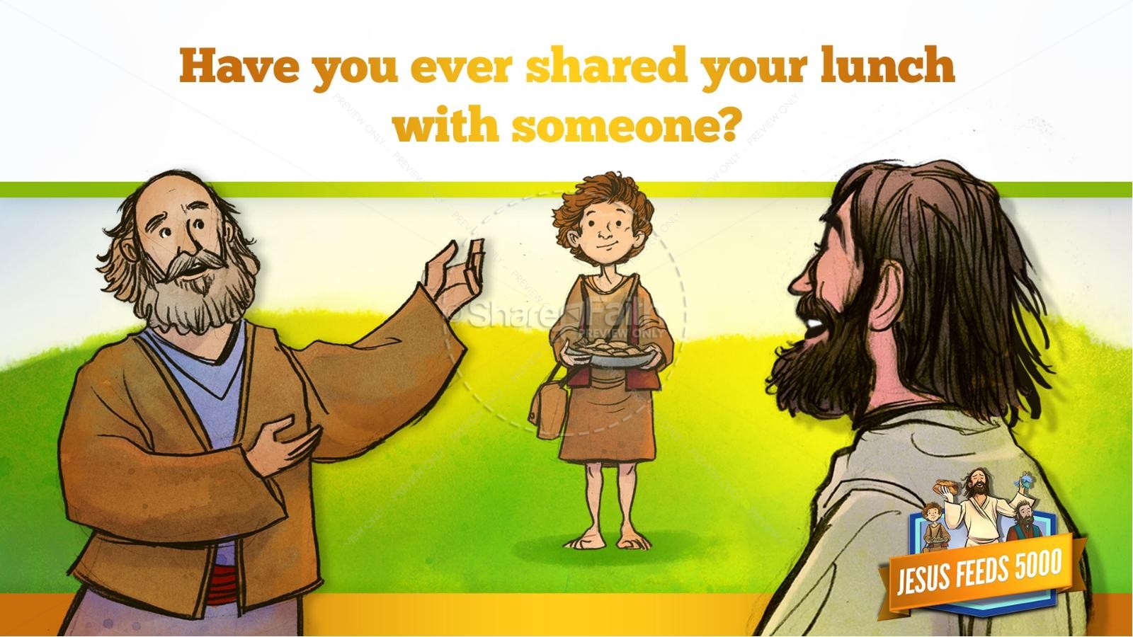 Jesus Feeds 5000 Kids Bible Story | slide 20