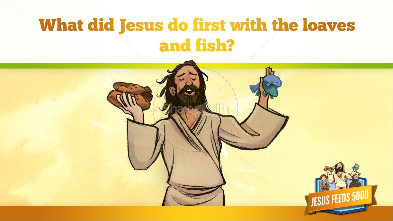 Jesus Feeds 5000 Kids Bible Story | slide 22