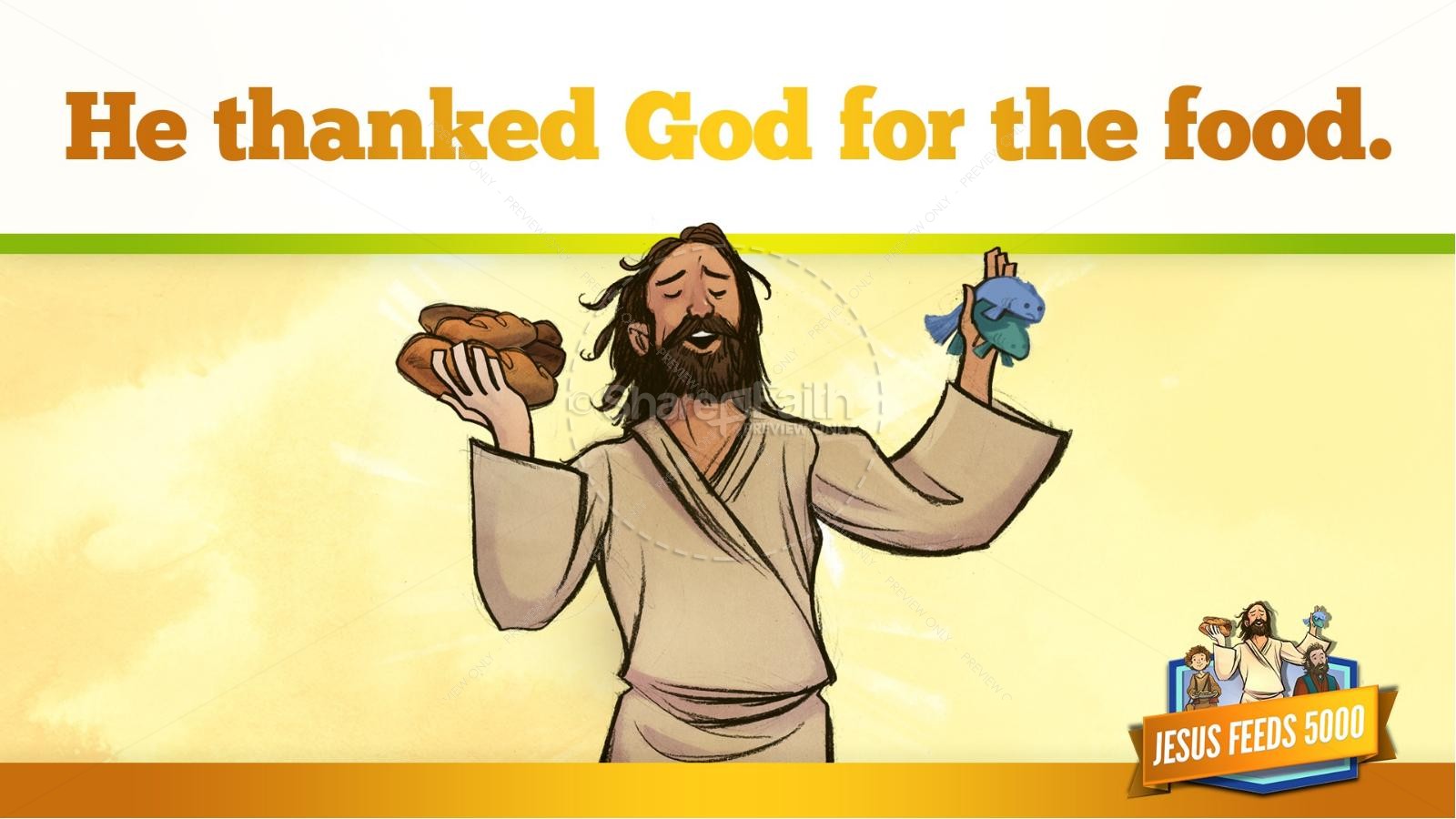 Jesus Feeds 5000 Kids Bible Story | slide 23