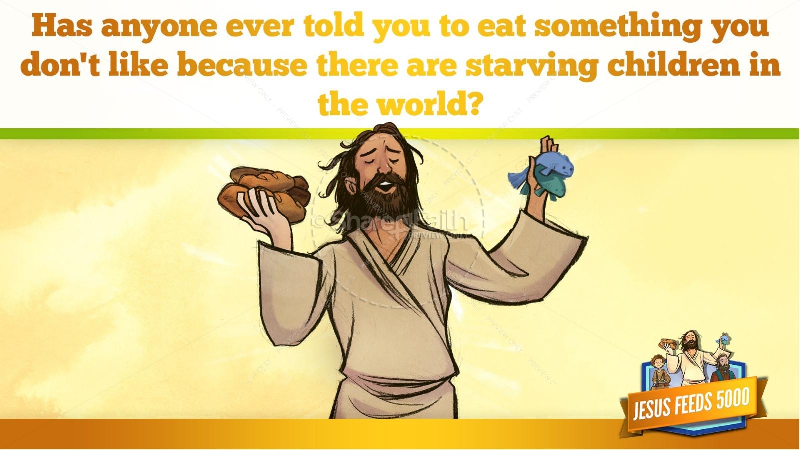 Jesus Feeds 5000 Kids Bible Story | slide 24