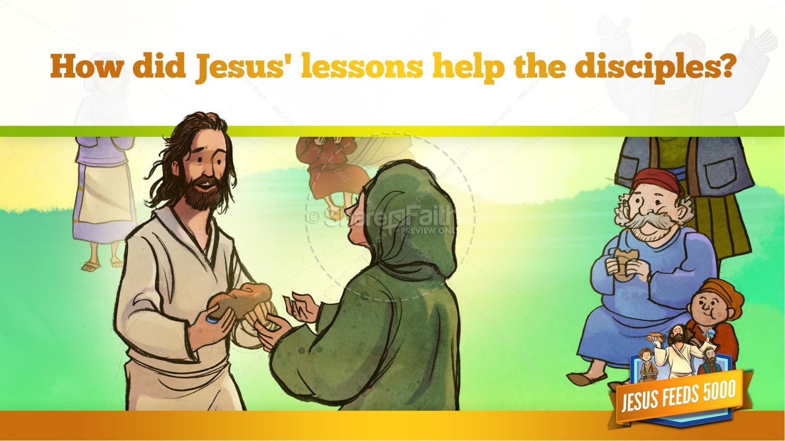 Jesus Feeds 5000 Kids Bible Story | slide 26