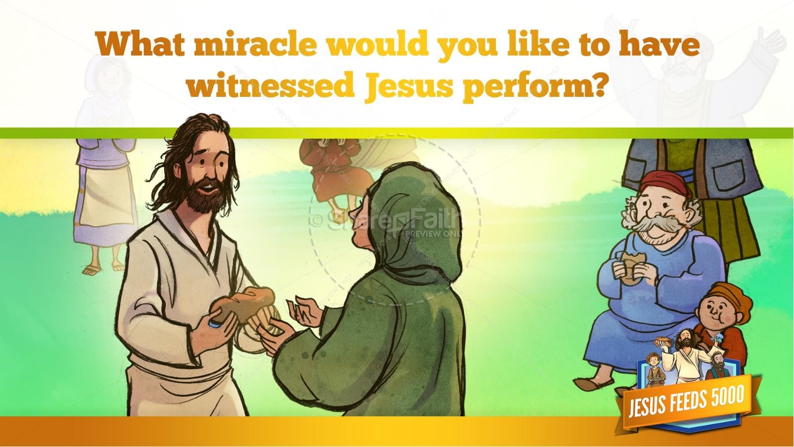 Jesus Feeds 5000 Kids Bible Story | slide 28