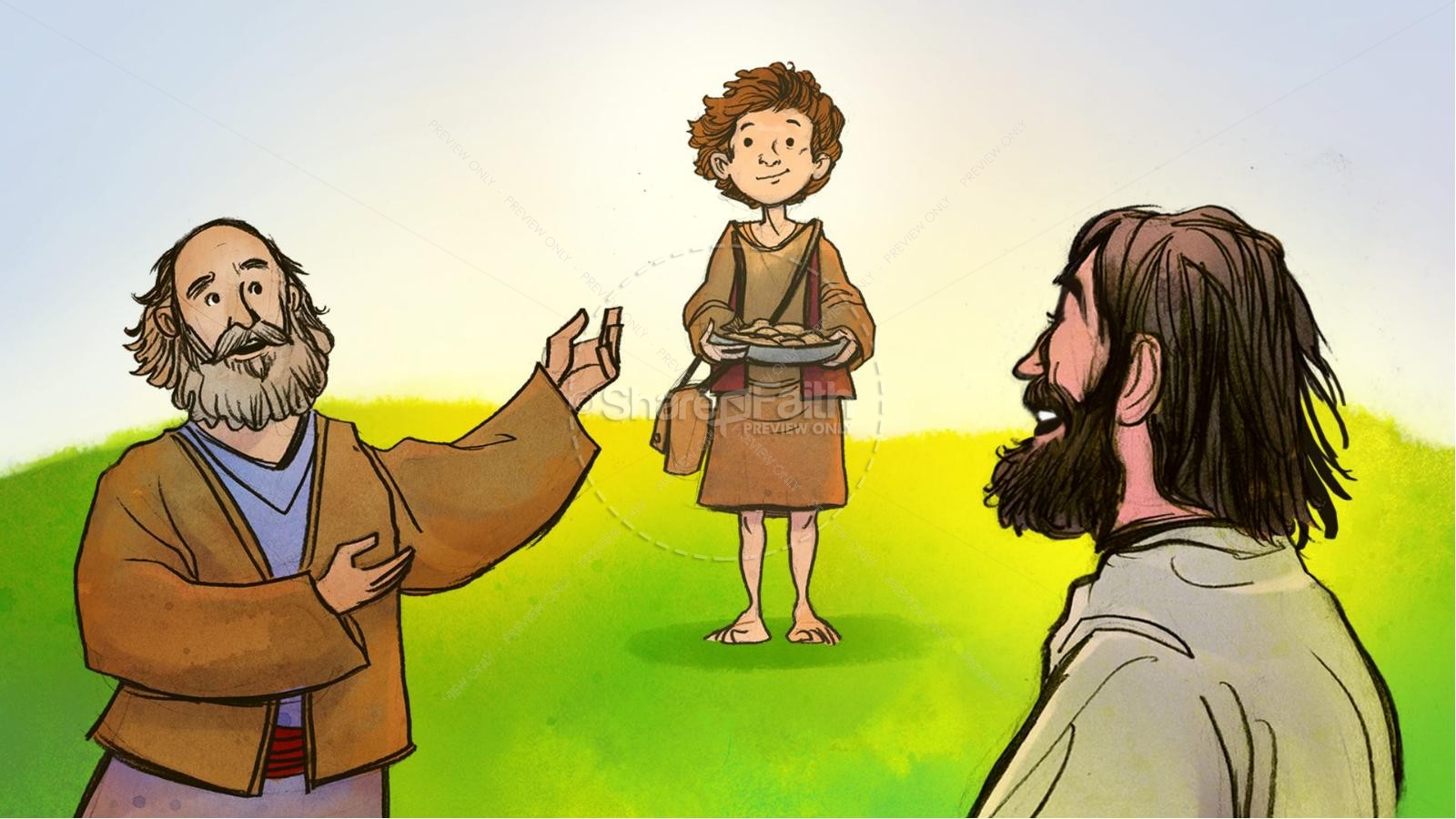 Jesus Feeds 5000 Kids Bible Story | slide 4