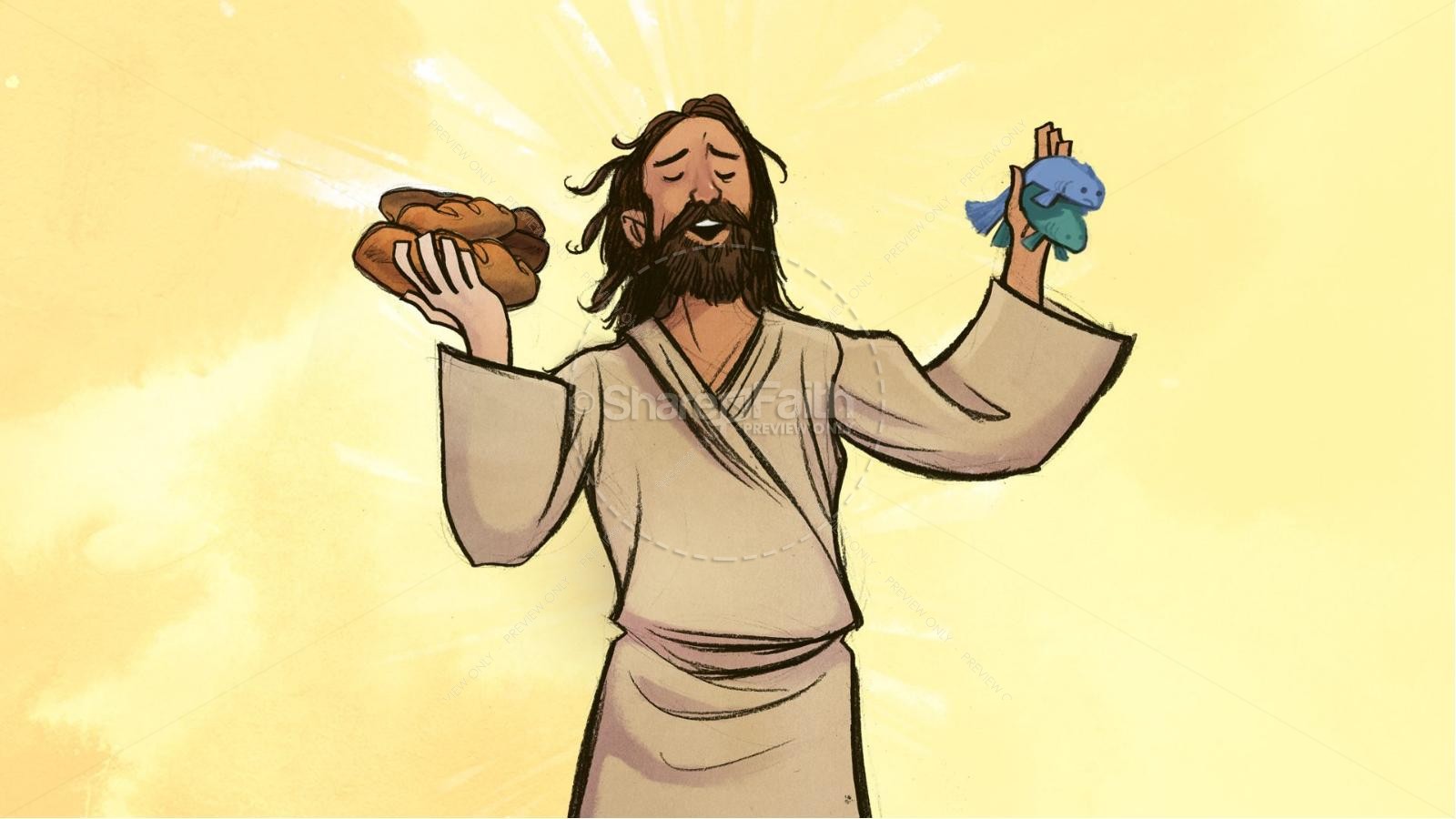 Jesus Feeds 5000 Kids Bible Story | slide 5