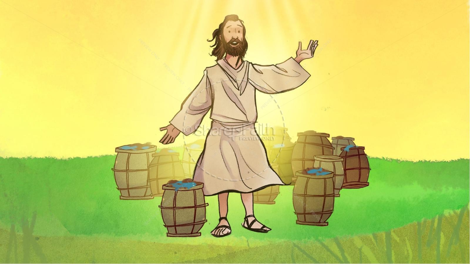 Jesus Feeds 5000 Kids Bible Story | slide 7