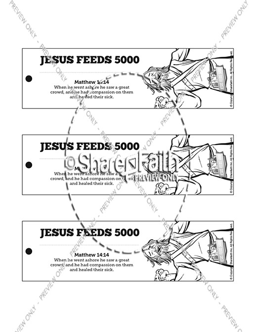 Jesus Feeds 5000 Bible Bookmarks Thumbnail Showcase