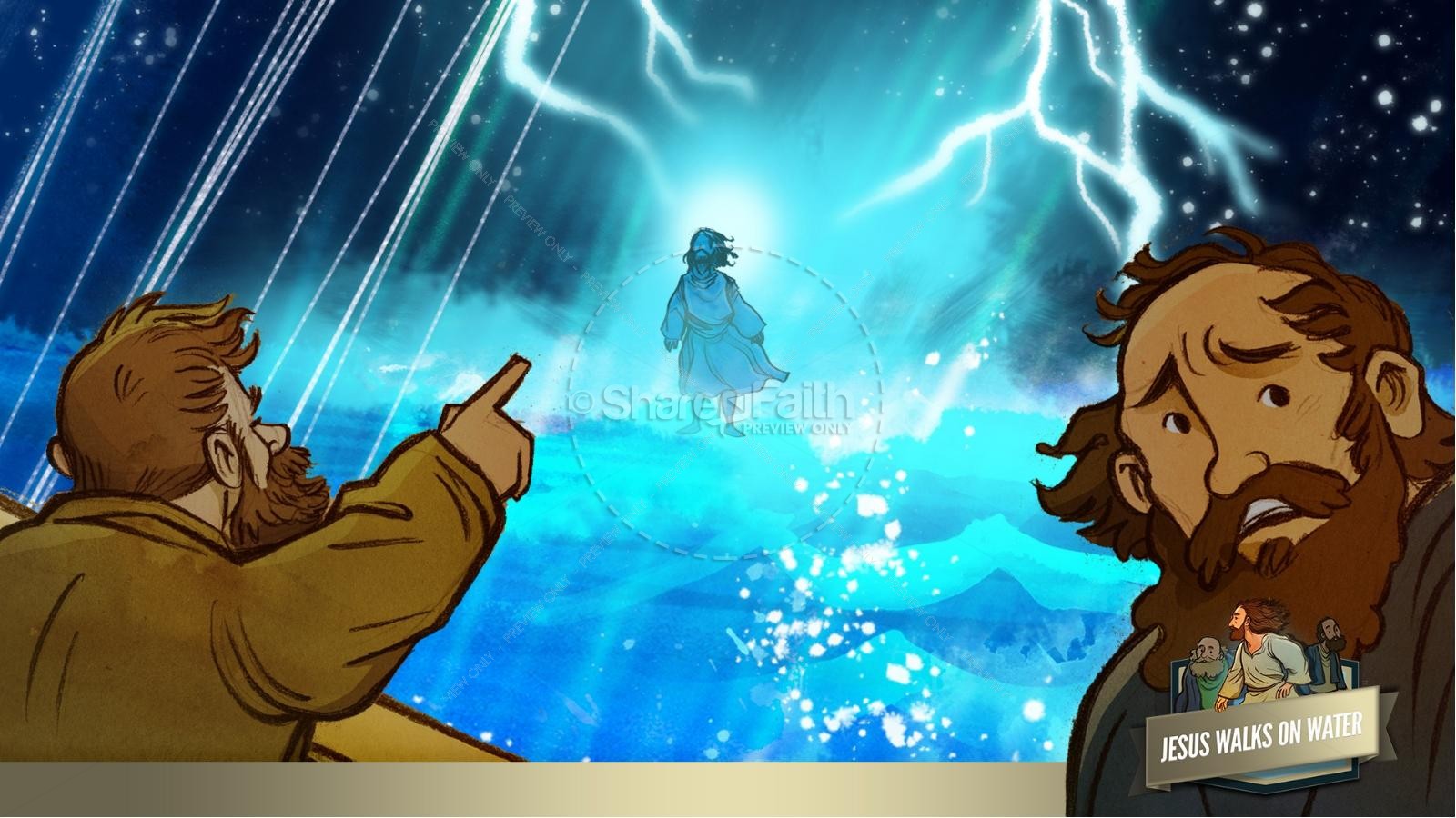 Jesus Walks On Water Kids Bible Story | slide 27