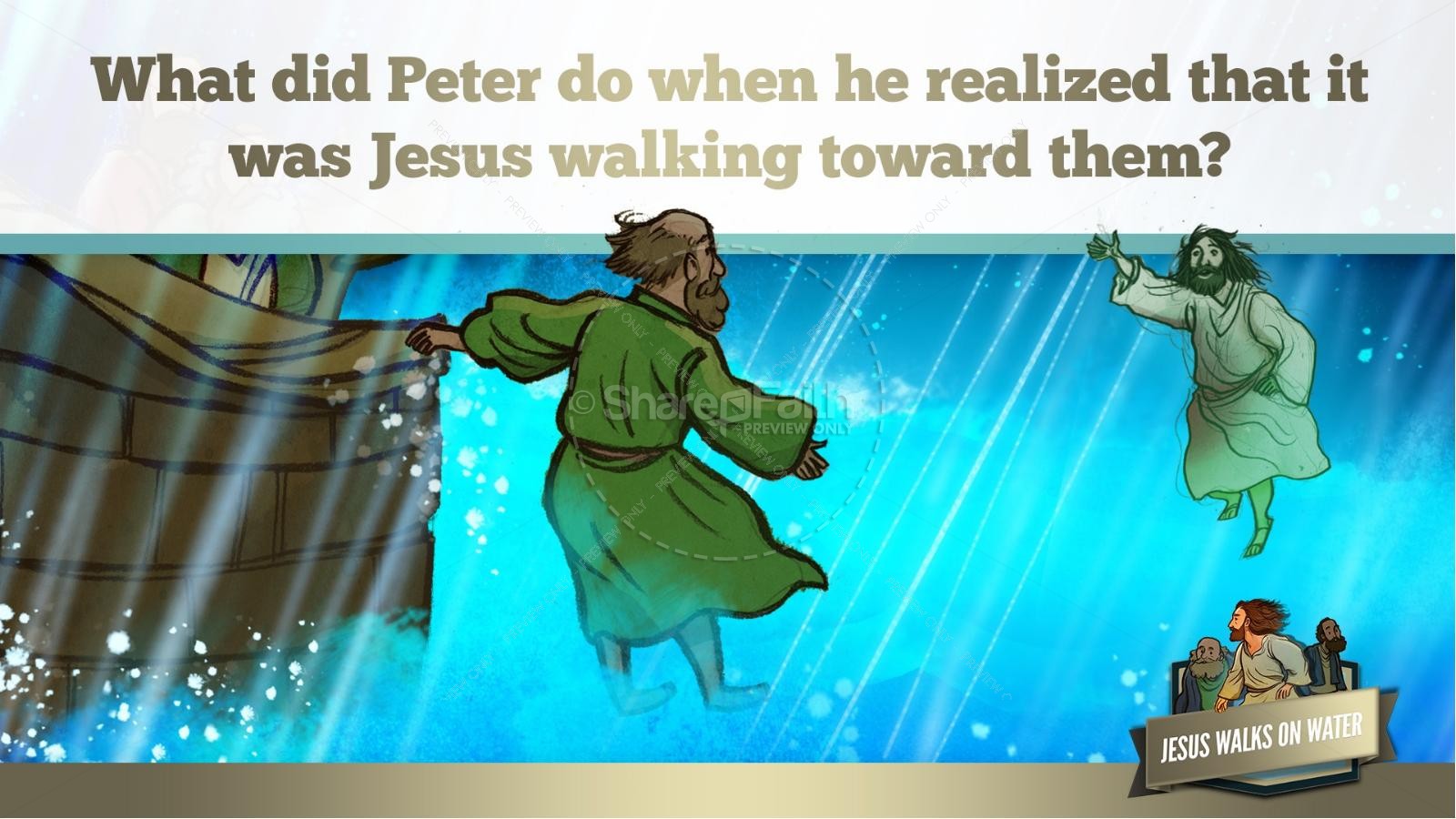 Jesus Walks On Water Kids Bible Story | slide 32