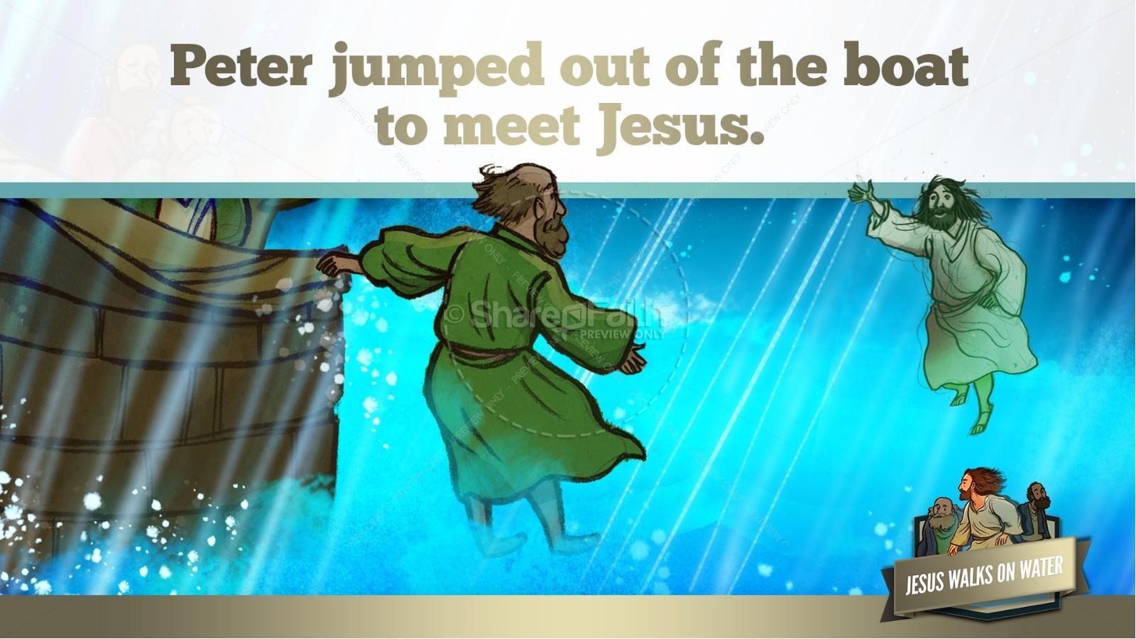 Jesus Walks On Water Kids Bible Story | slide 33