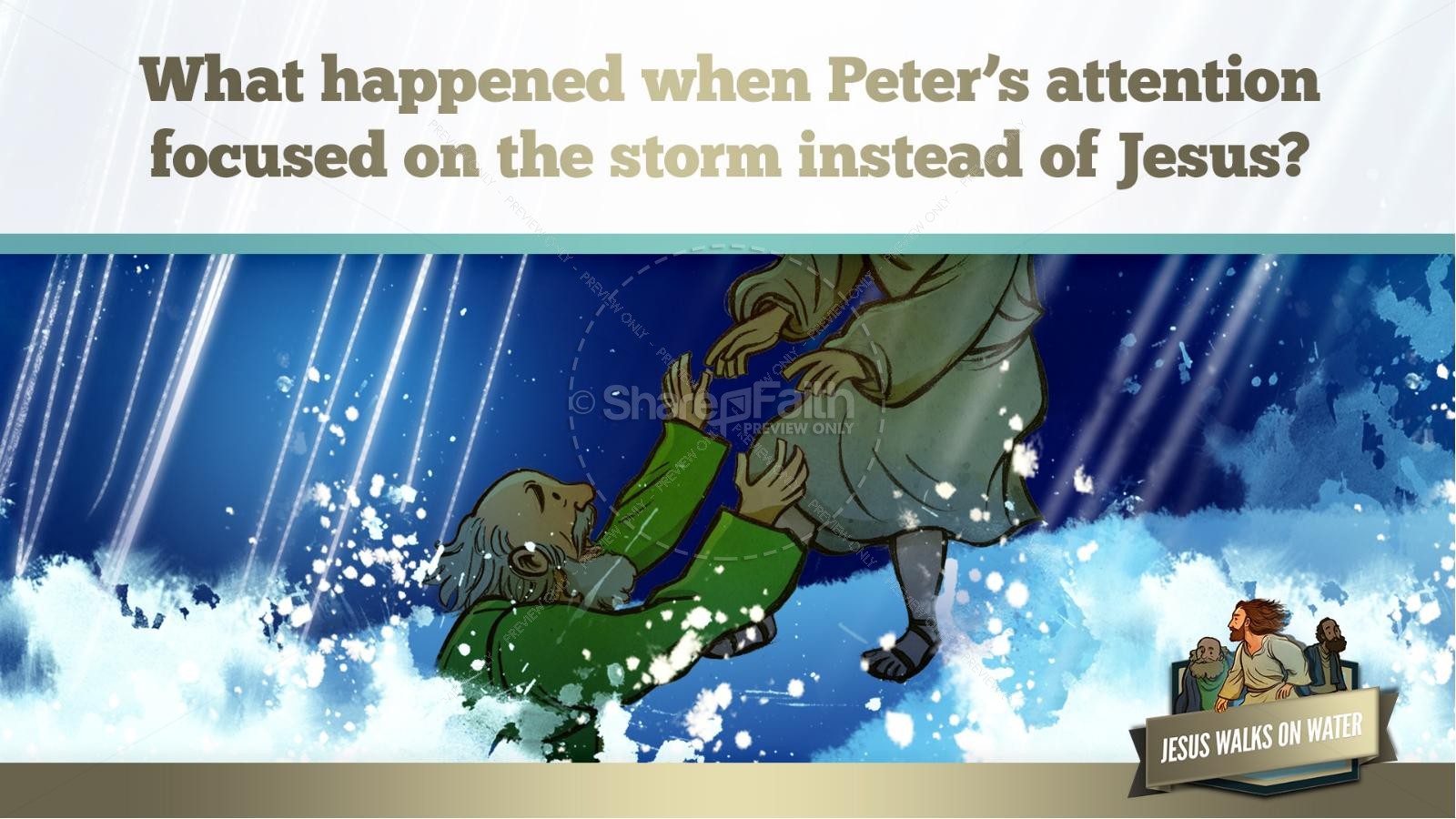 Jesus Walks On Water Kids Bible Story | slide 36