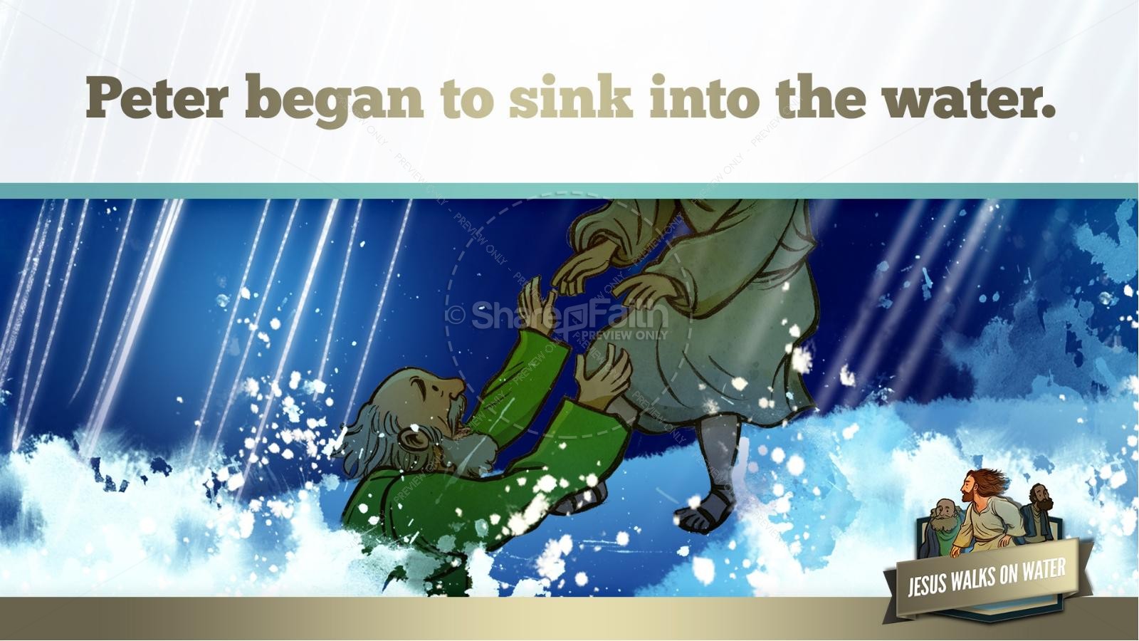 Jesus Walks On Water Kids Bible Story | slide 37