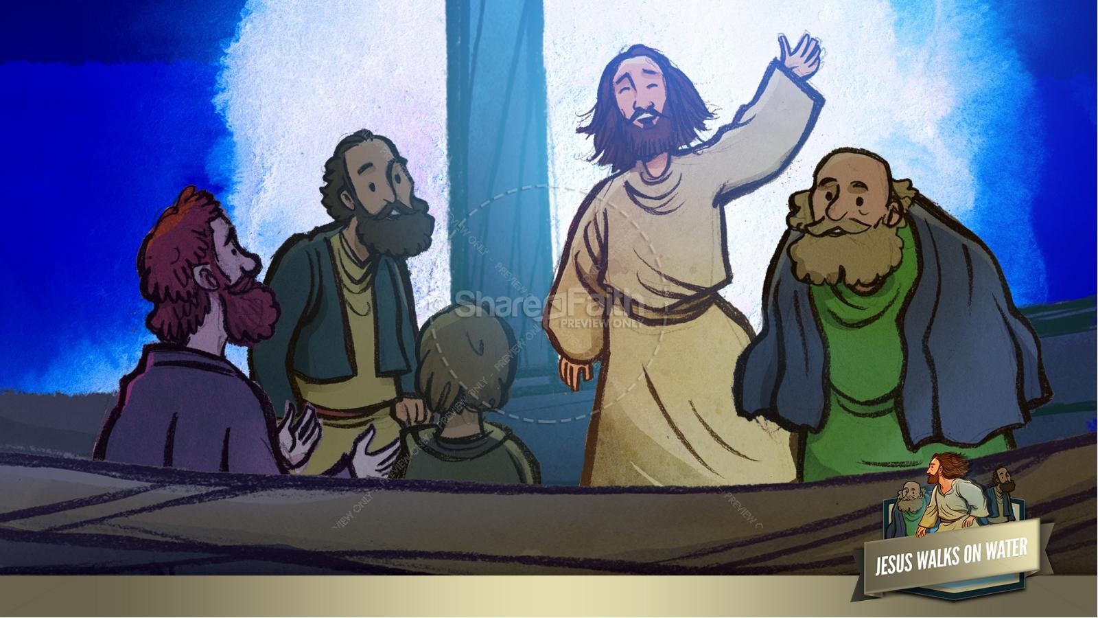 Jesus Walks On Water Kids Bible Story | slide 39