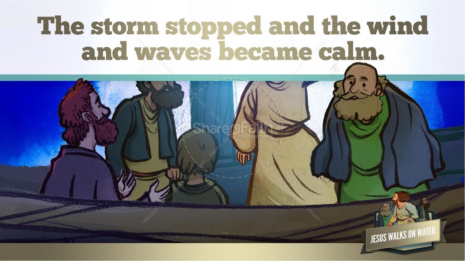 Jesus Walks On Water Kids Bible Story | slide 41