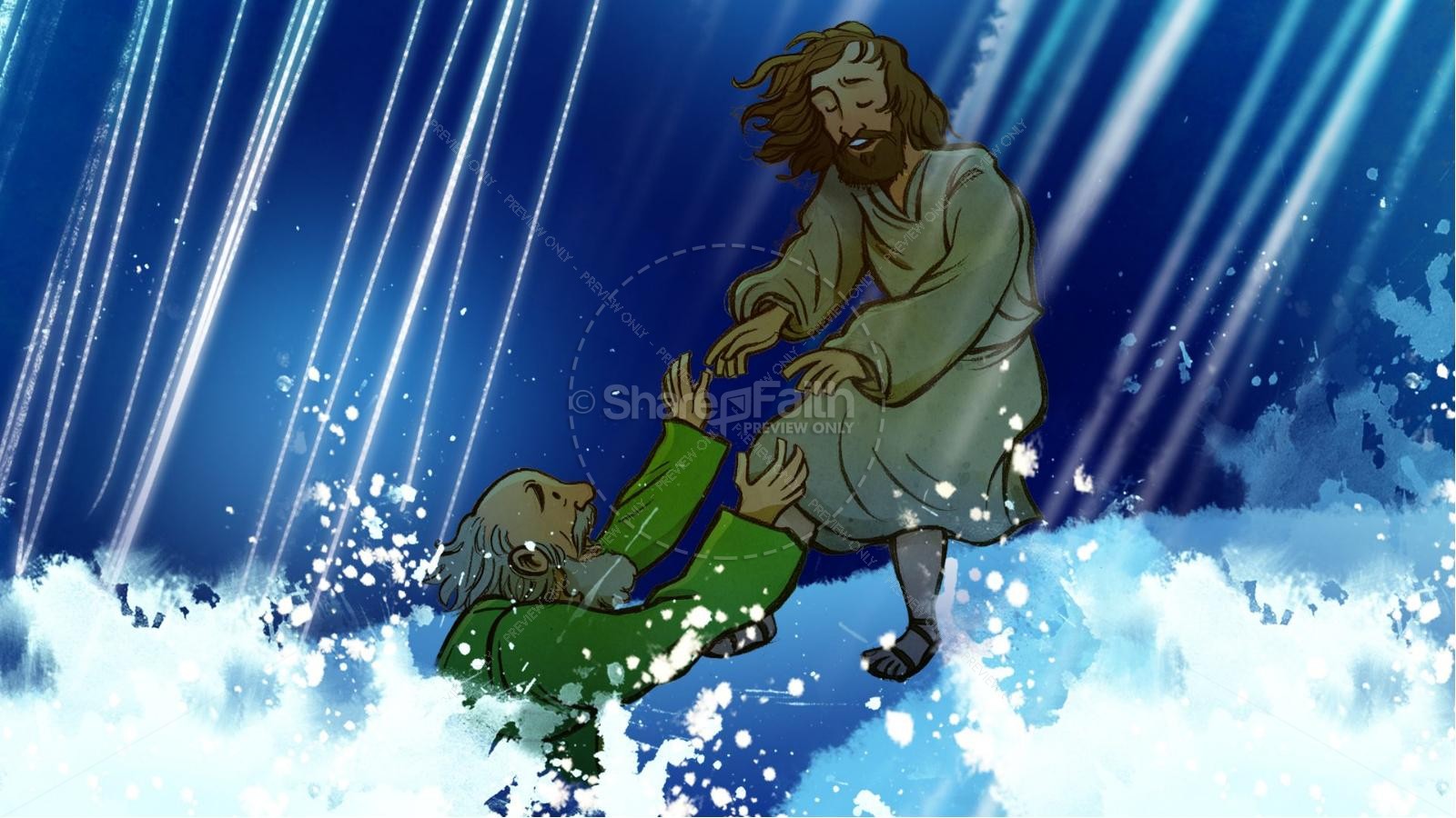 Jesus Walks On Water Kids Bible Story