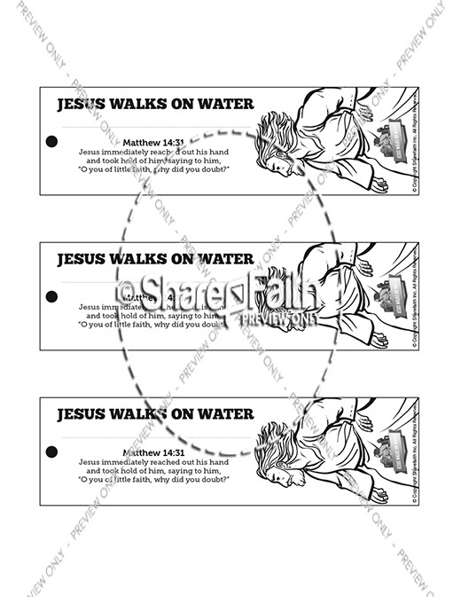 Jesus Walks On Water Bible Bookmarks Thumbnail Showcase