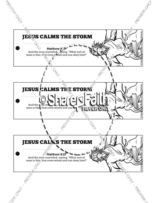 Jesus Calms The Storm Bible Bookmarks