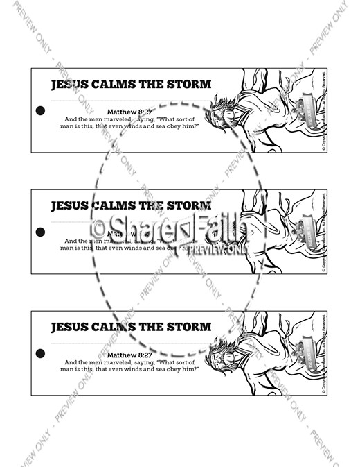 Jesus Calms The Storm Bible Bookmarks Thumbnail Showcase