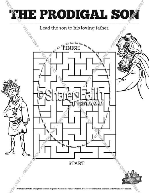 The Prodigal Son Bible Mazes