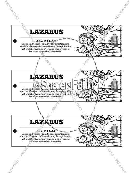 John 11 Lazarus Bible Bookmarks Thumbnail Showcase