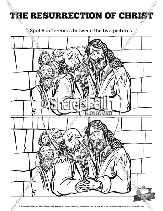 Jesus' Resurrection Kids Spot The Difference Thumbnail Showcase