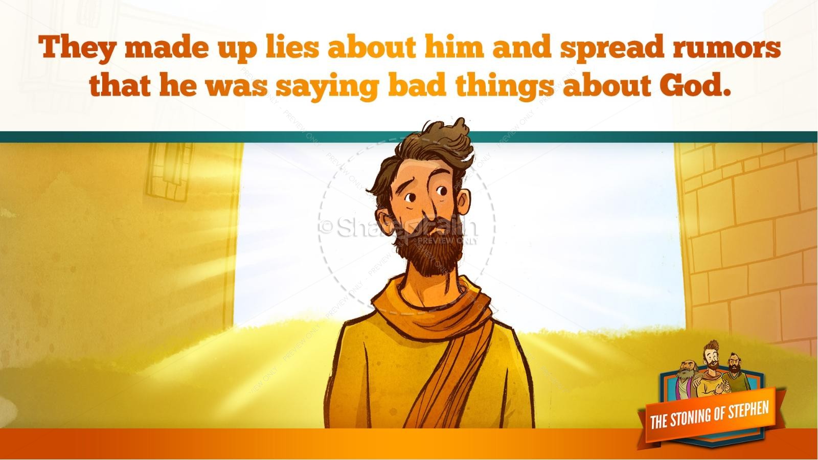 Acts 7 The Stoning of Stephen Kids Bible Story | slide 16