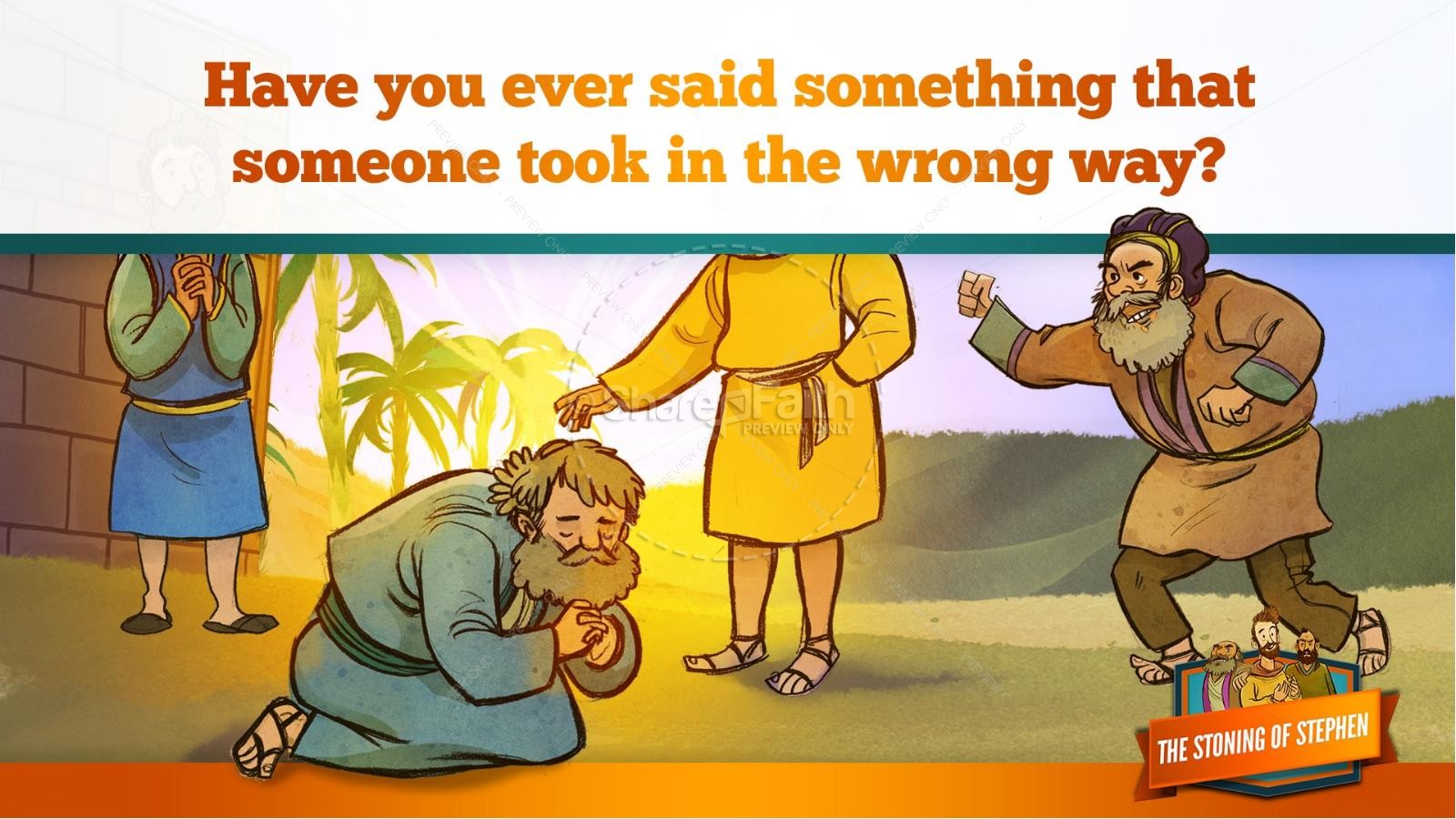 Acts 7 The Stoning of Stephen Kids Bible Story | slide 21