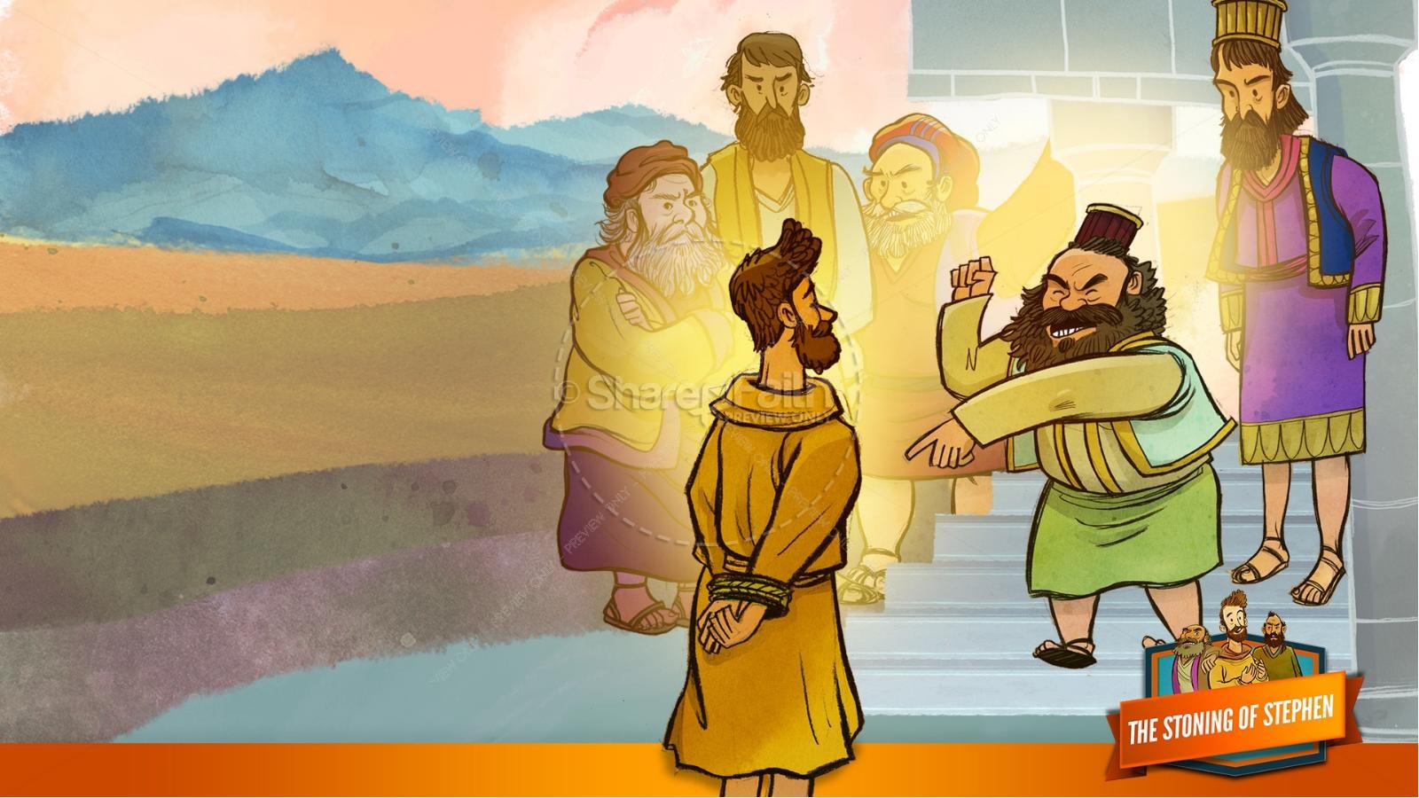 Acts 7 The Stoning of Stephen Kids Bible Story Thumbnail 22