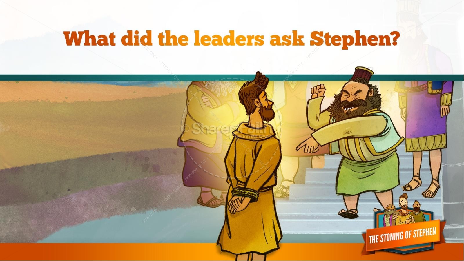 Acts 7 The Stoning of Stephen Kids Bible Story | slide 23