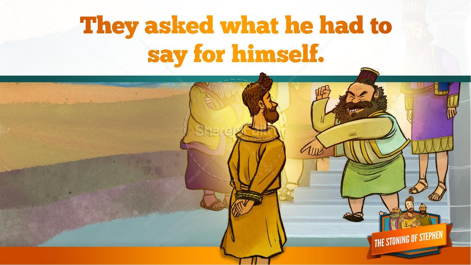 Acts 7 The Stoning of Stephen Kids Bible Story | slide 24