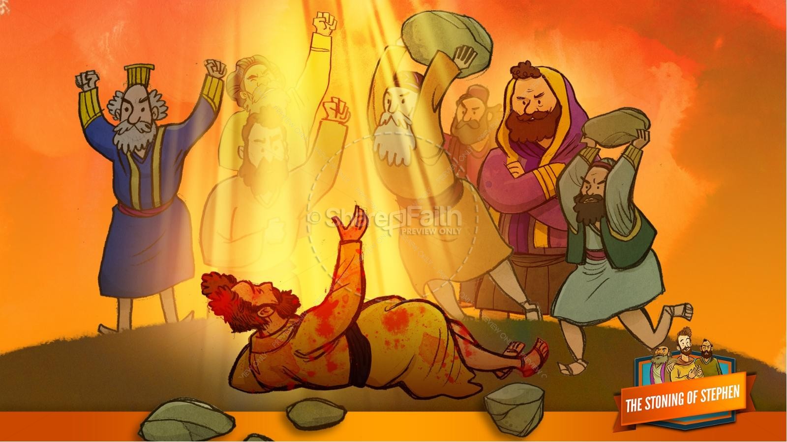 Acts 7 The Stoning of Stephen Kids Bible Story | slide 30