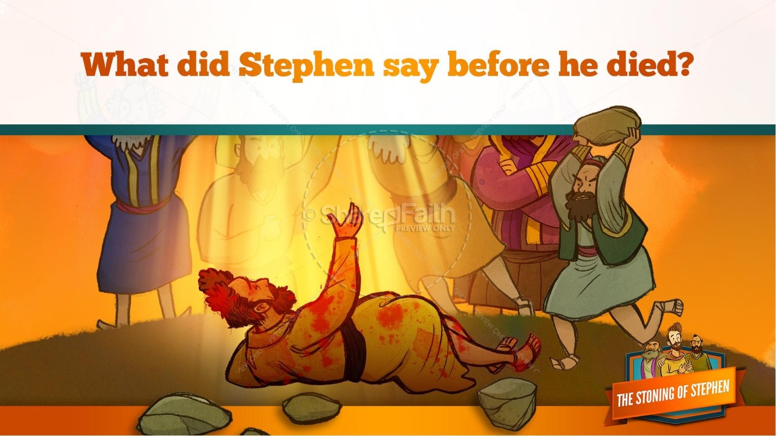 Acts 7 The Stoning of Stephen Kids Bible Story Thumbnail 31