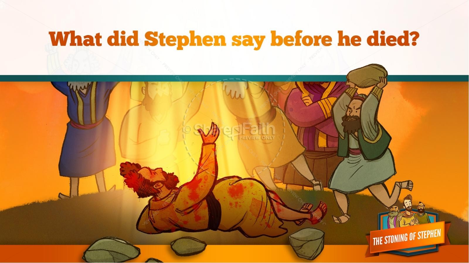 Acts 7 The Stoning of Stephen Kids Bible Story | slide 31