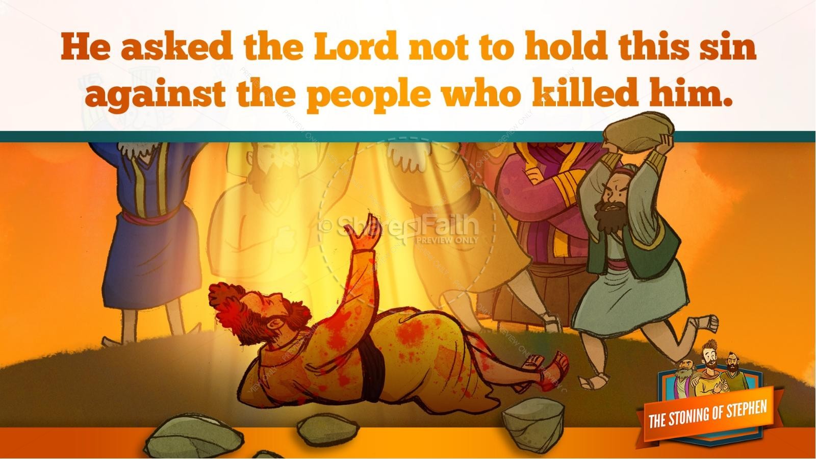 Acts 7 The Stoning of Stephen Kids Bible Story Thumbnail 32