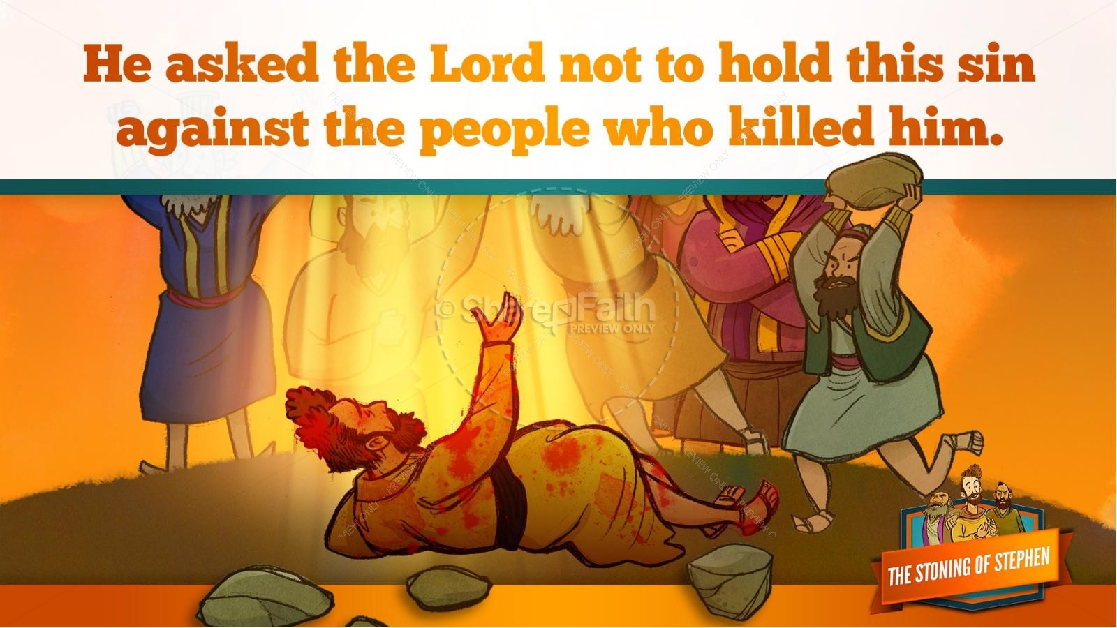 Acts 7 The Stoning of Stephen Kids Bible Story | slide 32