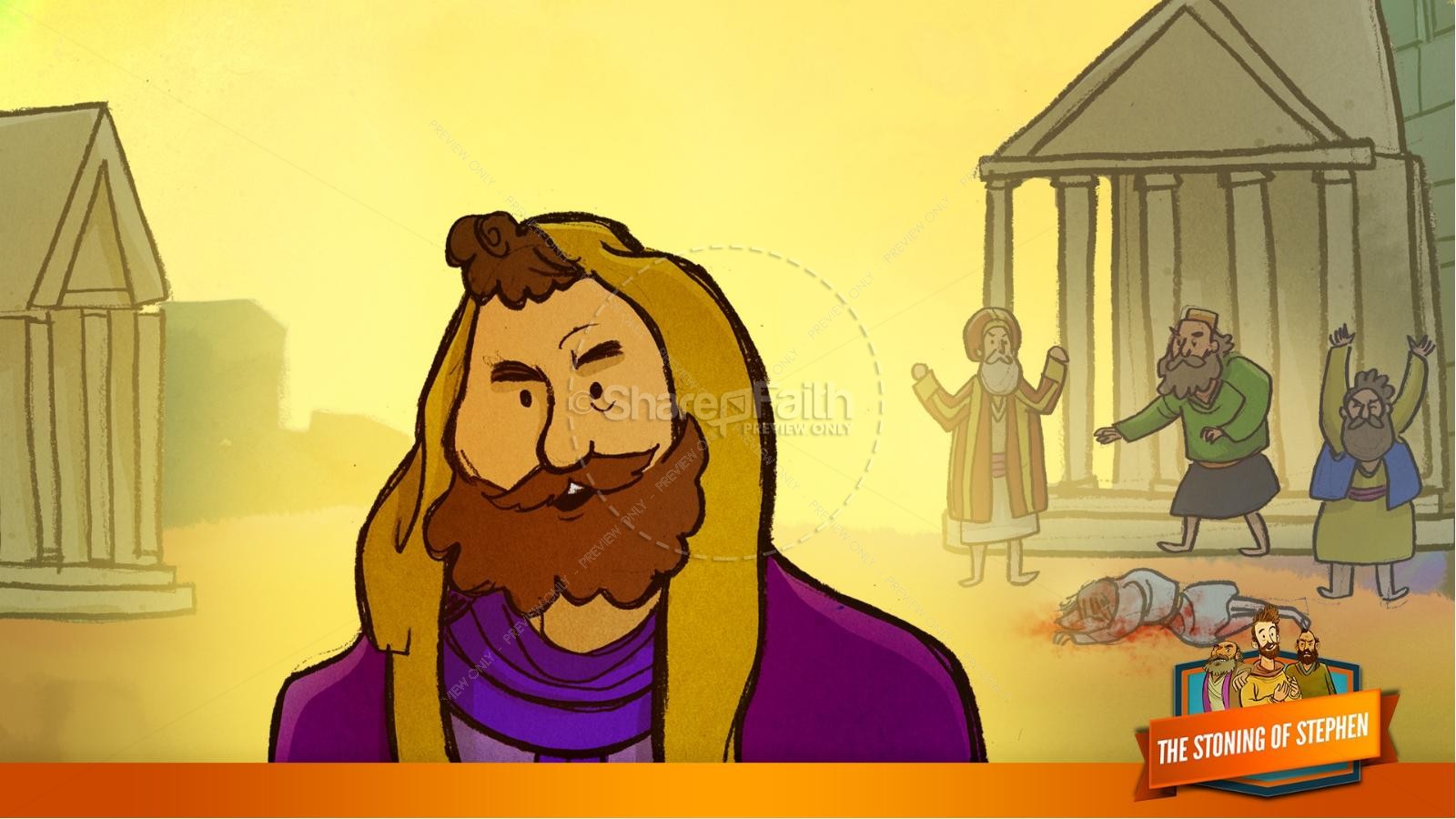 Acts 7 The Stoning of Stephen Kids Bible Story | slide 34