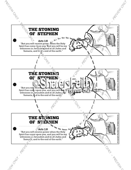Acts 7 The Stoning of Stephen Bible Bookmarks Thumbnail Showcase