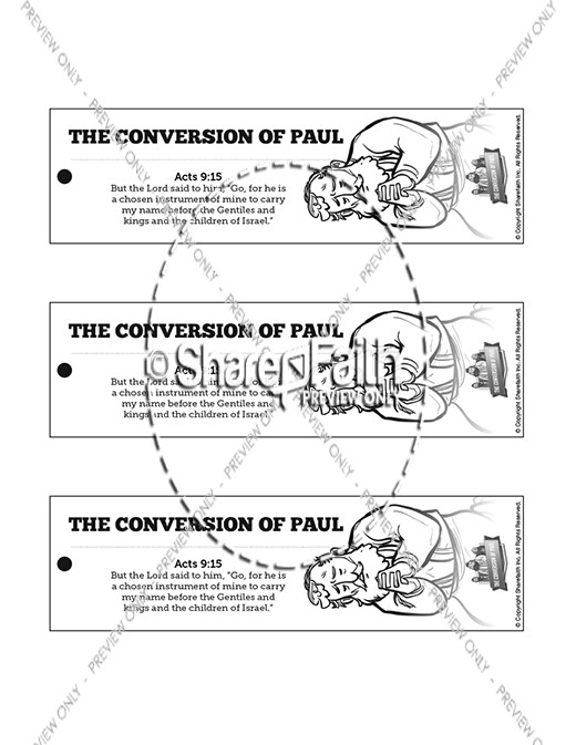 Acts 9 Paul's Conversion Bible Bookmarks Thumbnail Showcase