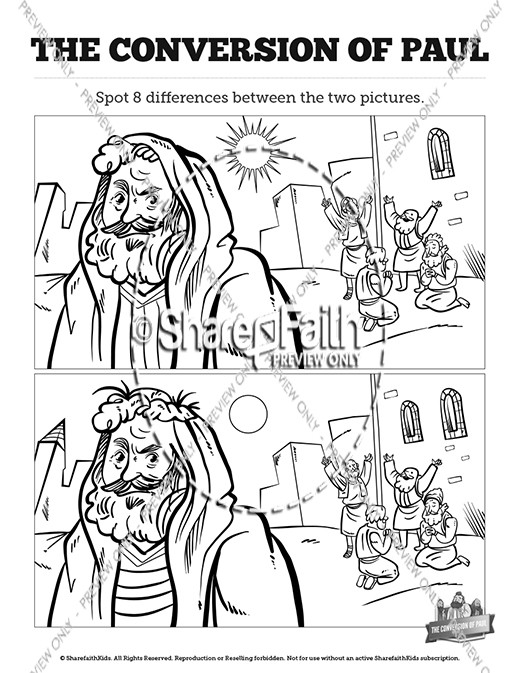 Acts 9 Paul's Conversion Kids Spot The Difference | Clover Media