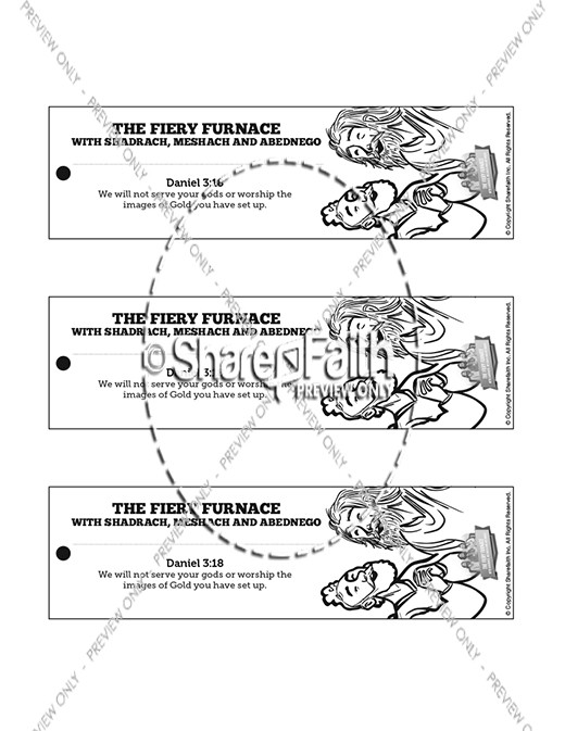 The Fiery Furnace with Shadrach, Meshach and Abednego Bible Bookmarks Thumbnail Showcase