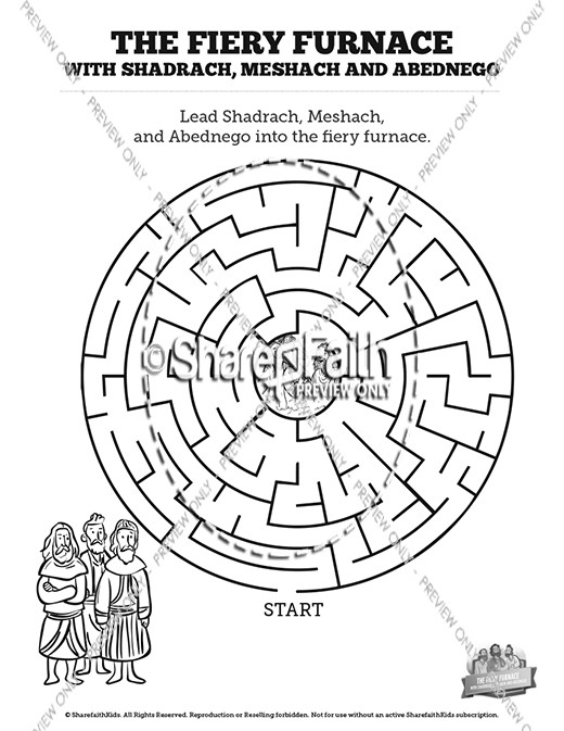 The Fiery Furnace with Shadrach, Meshach and Abednego Bible Mazes Thumbnail Showcase