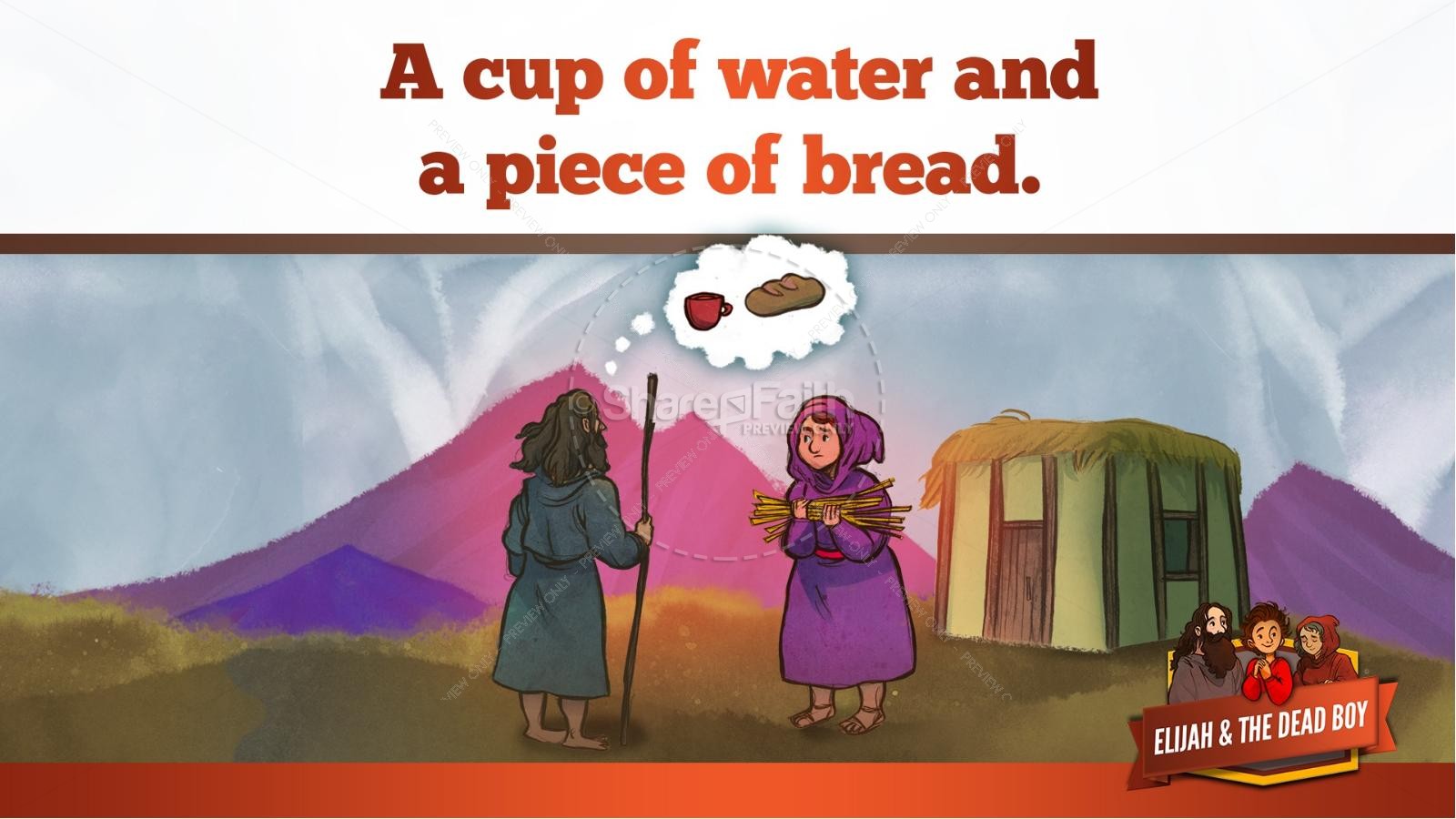 1 Kings 17 Elijah and the Widow Kids Bible Story | slide 16